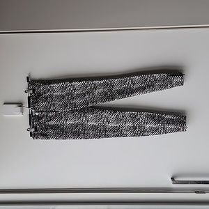 Kookai Abstract Two Tone Pattern Cotton Zipper Hem Stretch Pants